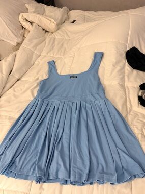 SHEIN Light Blue Pleated Mini Dress